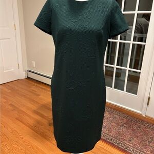 Calvin Klein Dark Green Floral Textured Dress